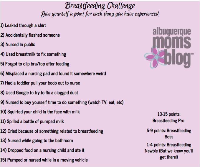 breastfeeding challenge, Albuquerque Moms Blog