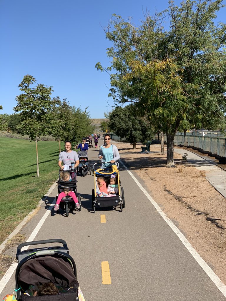 Awesome mamas running for one of our bi-weekly runs with Fit Stroller Moms