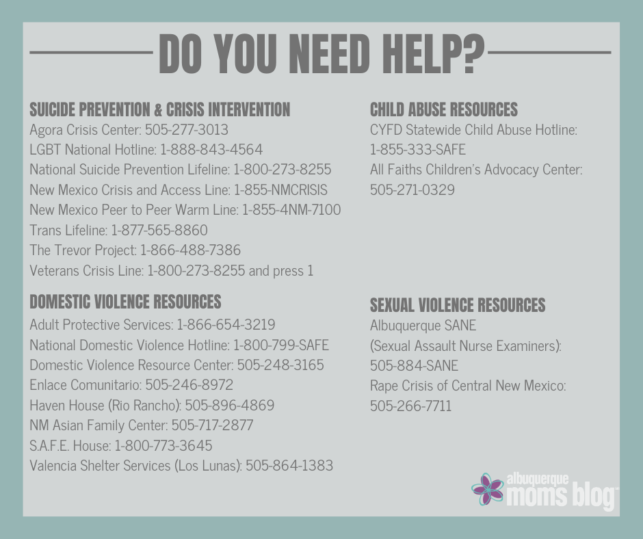 do you need help, Albuquerque crisis resources