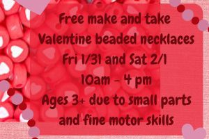 Free Make and take valentine beaded necklaces