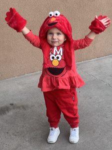 Toddler in DIY easy, quick Halloween costume