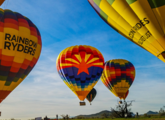 Date Night, Reimagined: A Sunset Hot Air Balloon Ride Over Albuquerque A Rainbow Ryders Hot Air Balloon Ride Over Albuquerque