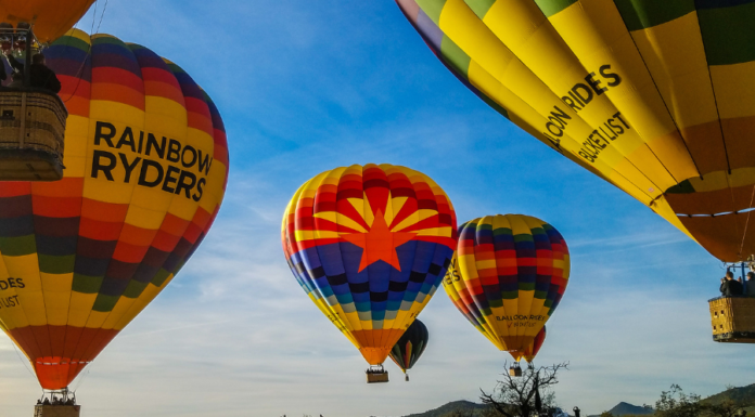 Date Night, Reimagined: A Sunset Hot Air Balloon Ride Over Albuquerque A Rainbow Ryders Hot Air Balloon Ride Over Albuquerque
