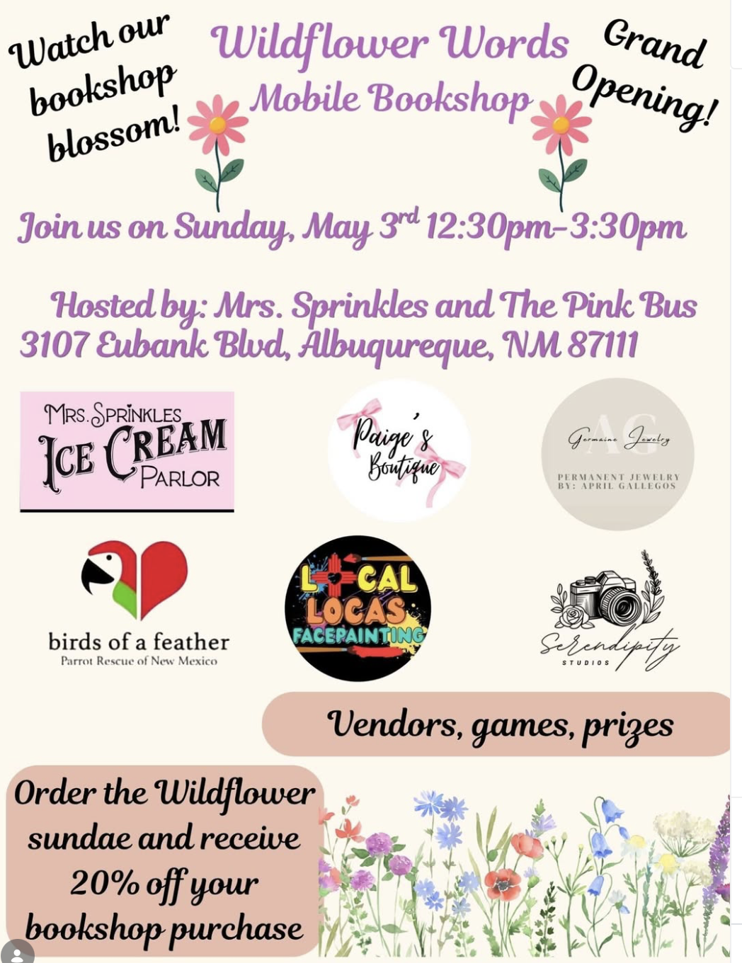 Wildflower Words Grand Opening