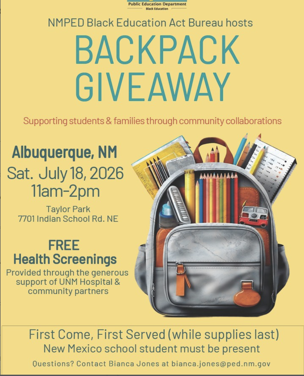 Backpack giveaway